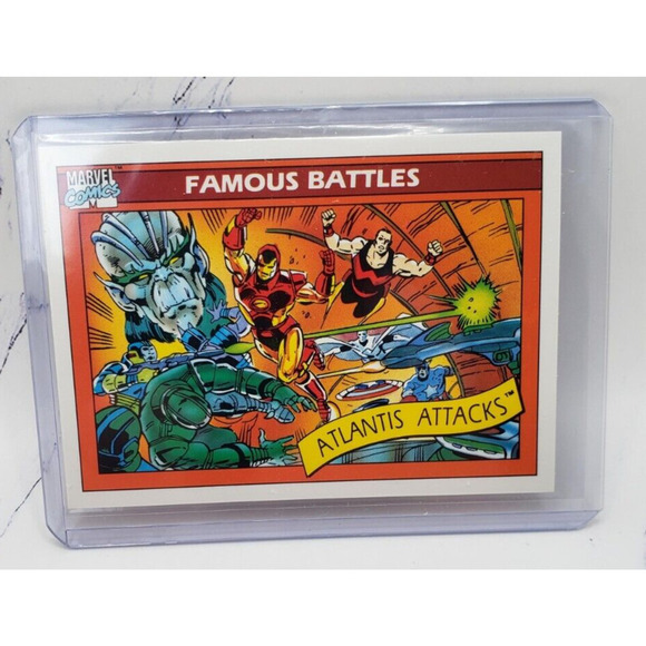 1990 Marvel Universe Series 1 Famous Battles Atlantis Attacks #104 - Picture 1 of 4